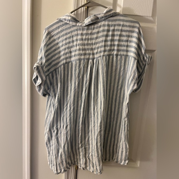 Striped Button Up Blouse - Picture 3 of 3